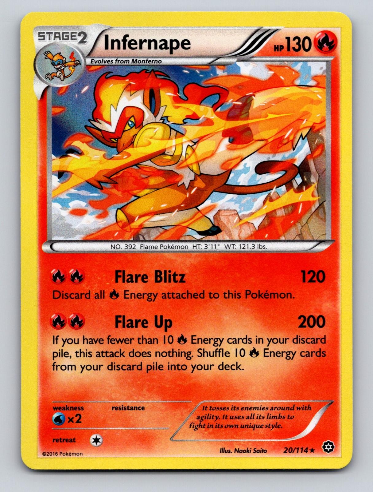 Infernape 20/114 Holo Rare Steam Siege Pokemon Holo NM