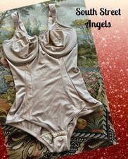 VINTAGE WACOAL 80985 FRENCH NUDE BODYSUEDE SLIMMING SHAPER BODYSUIT  40D