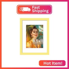 upsimples 8.5 By 11 Picture Frame, Display Pictures 6x8 with Mat or 8.5 x 11 Wit