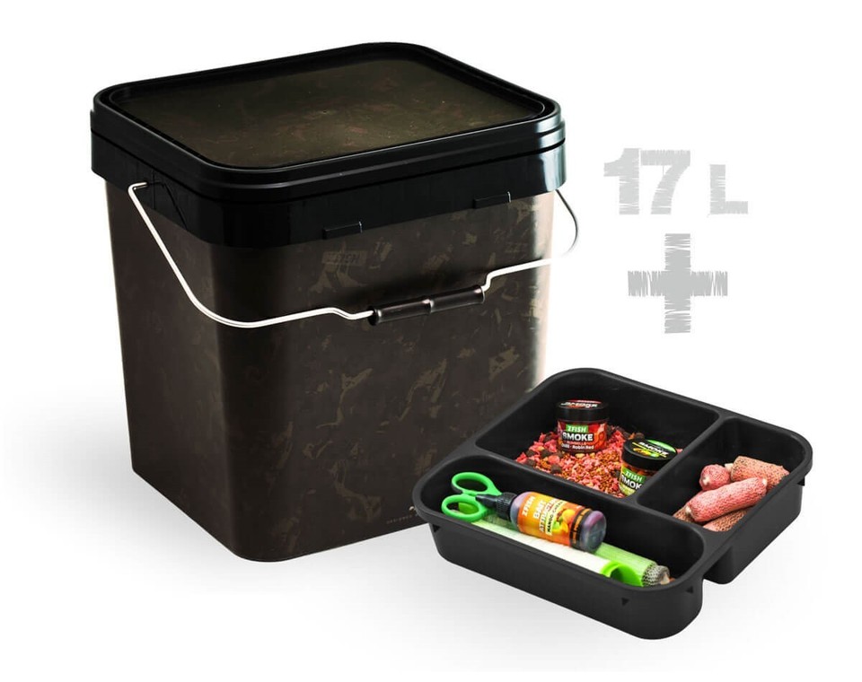 Camo Futtereimer 5-17L Boilie Eimer + Deckel Ködereimer Square Container Bucket