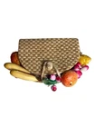 Vintage 1959 Mattel Barbie Suburban Shopper Wicker Tote Bag with Fruit #969