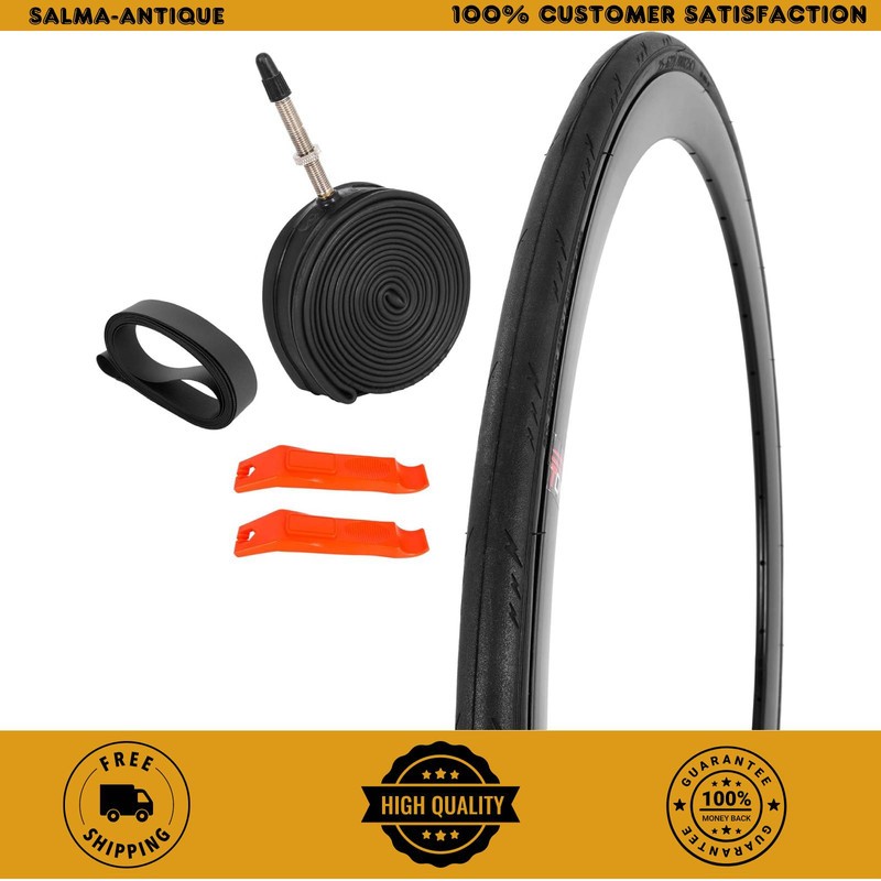 700x25C Road Bike Tire with Inner Tube & Levers &ndash; Foldable Replacement for City