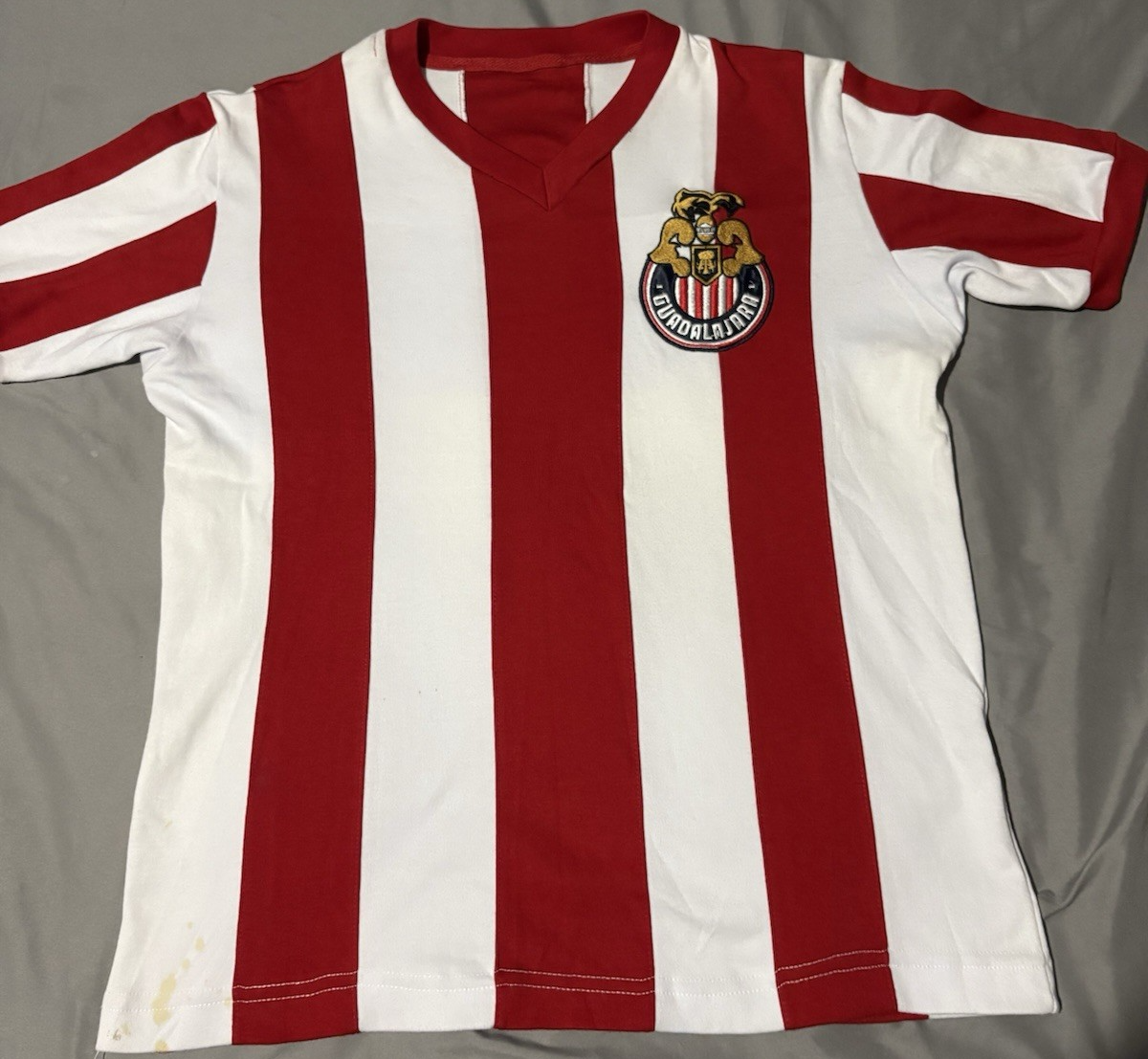 Retro Chivas Guadalajara Jersey M Soccer Shirt Cotton White Red