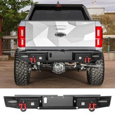 Aaiwa Rear Bumper Guard W 4x Led Lights 2x D-rings For 2019-2023 Ford Ranger