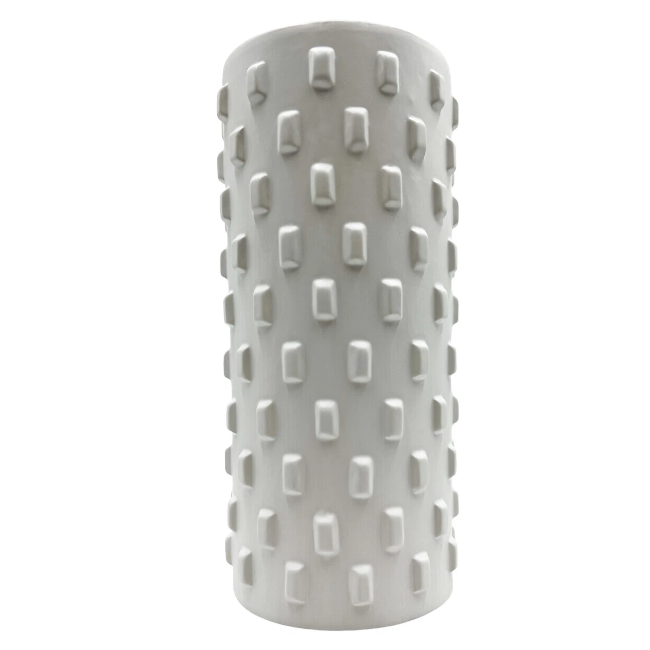 Bergamo Art 14 Inch Tall White Ceramic Vase for Flowers