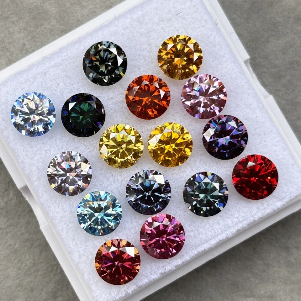 Multicolored Round Shaped 1PCS 5mm-11mm Loose Moissanite With GRA Certificate - Image 3 of 4