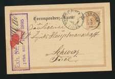 2 Kreuzer Ganzsachen-Karte 1893 aus Schladming nach Schwaz in Tirol
