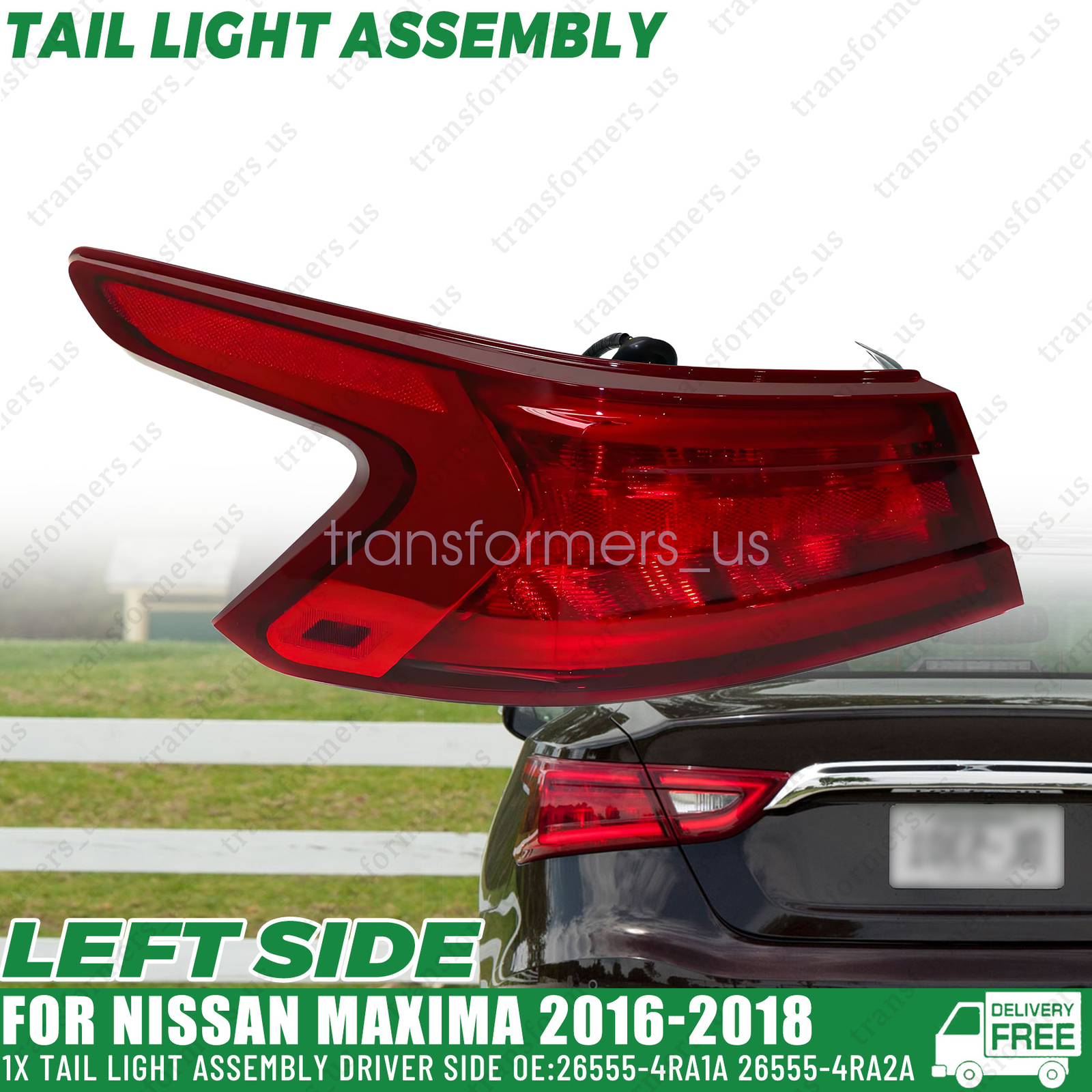 Tail Light Left Driver For 2016-2018 Nissan Maxima