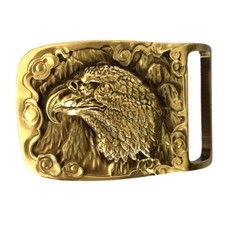 Eagle Head Belt Buckle Solid Brass Vintage Antique Western Cowboy Boucle