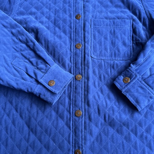 Talbots Woman Stretch Quilted Jacket Button Down Shacket Blue 1X - Picture 4 of 13