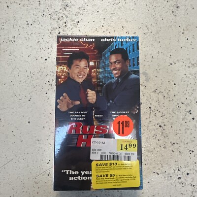 VHS Warner Brothers Rush Hour feat. Jackie Chan, Chris Tucker NEW SEALED Water M