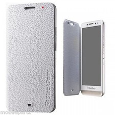 Custodia a ribalta in vera pelle bianca BlackBerry Z30