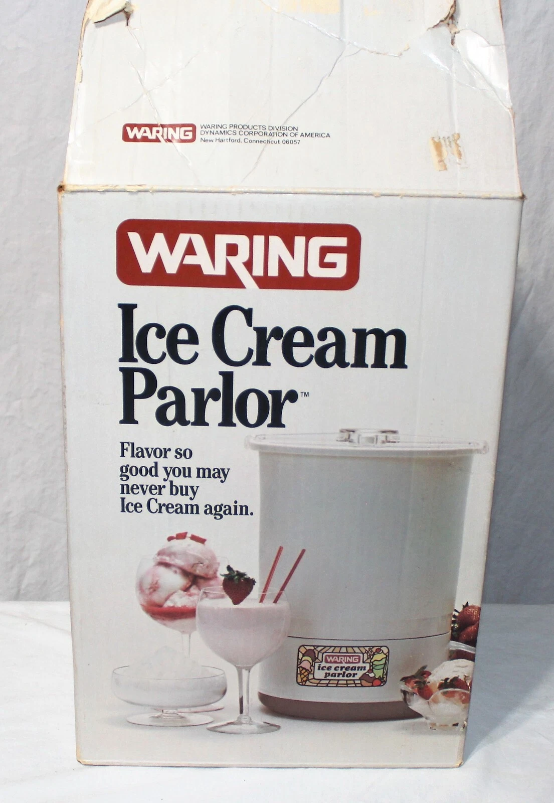 Vintage Waring Ice Cream Parlor Machine CF520-1 White Vintage NEW IN OPEN BOX