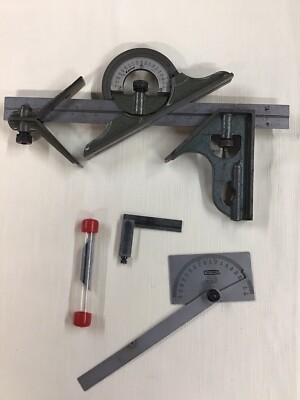VINTAGE MACHINIST TOOLS - MITUTOYO 12  SQ., DIEMAKERS SQ. & CRAFTSMAN PROTRACTOR