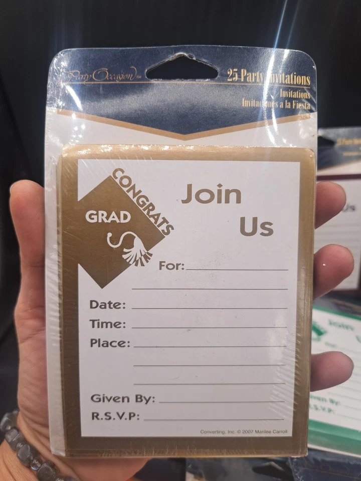 Fill-In Graduation Invitations Grad Party NIP 25ct With Envelopes Choose Color - Image 3 of 4