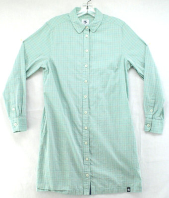 Southern Proper Shirt Dress Women's Large Green Long Sleeve Henderson Plaid
