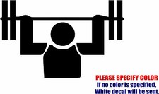 Weightlifter Weight Lifting Graphic Die Cut decal sticker Car Truck Boat 12"
