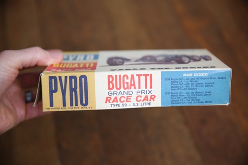 Vintage Pyro Bugatti Grand Prix Racer model car kit plastic box 1/32 scale built - Picture 13 of 13