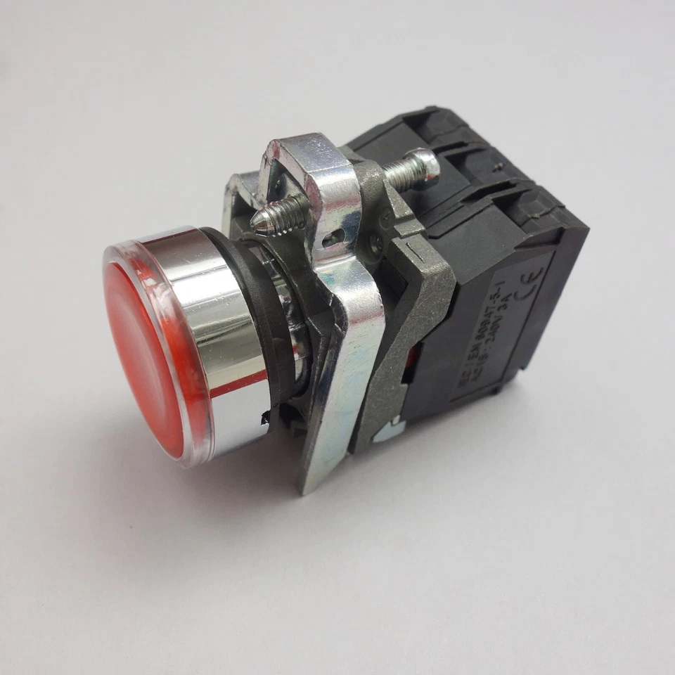 1PC 22MM Illuminated pushbuttons with flush push Fits XB4BW34G5 110/120V RED - Image 3 of 4