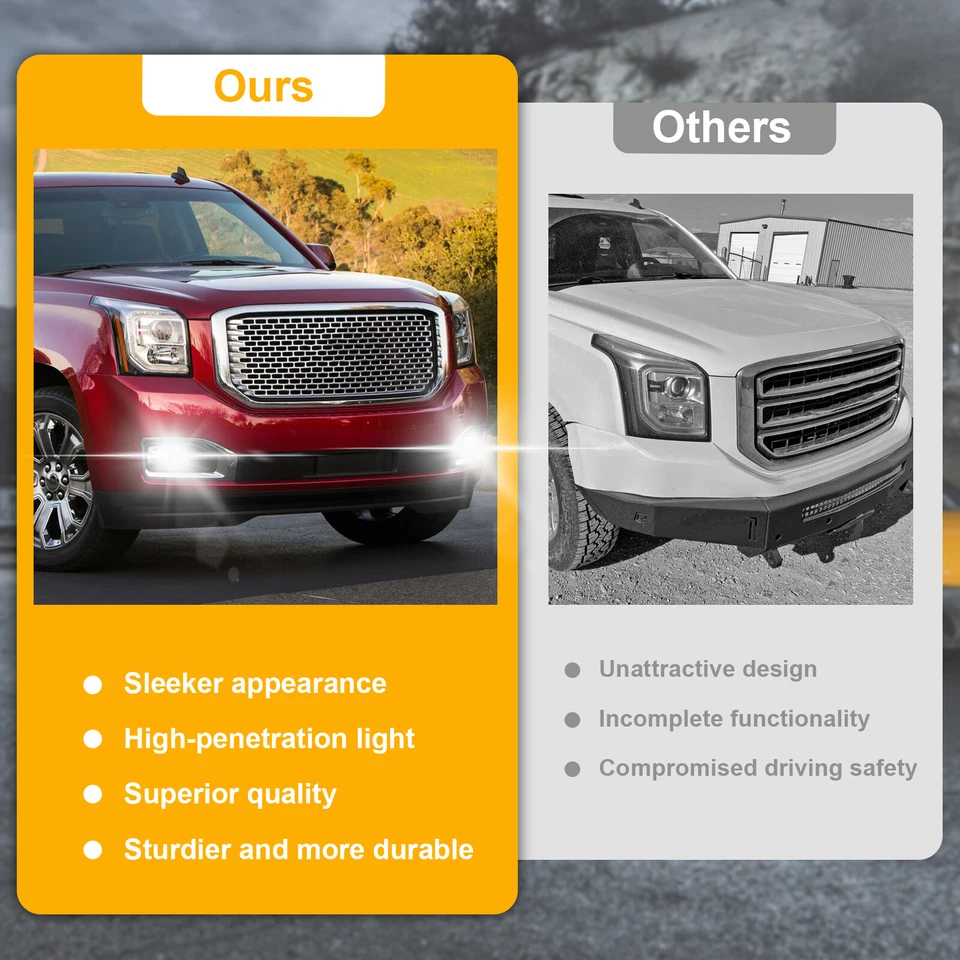 Faros antiniebla LED con DRL + cable para Chevy Tahoe Suburban GMC Yukon XL 2015-20 Foto 2 de 4