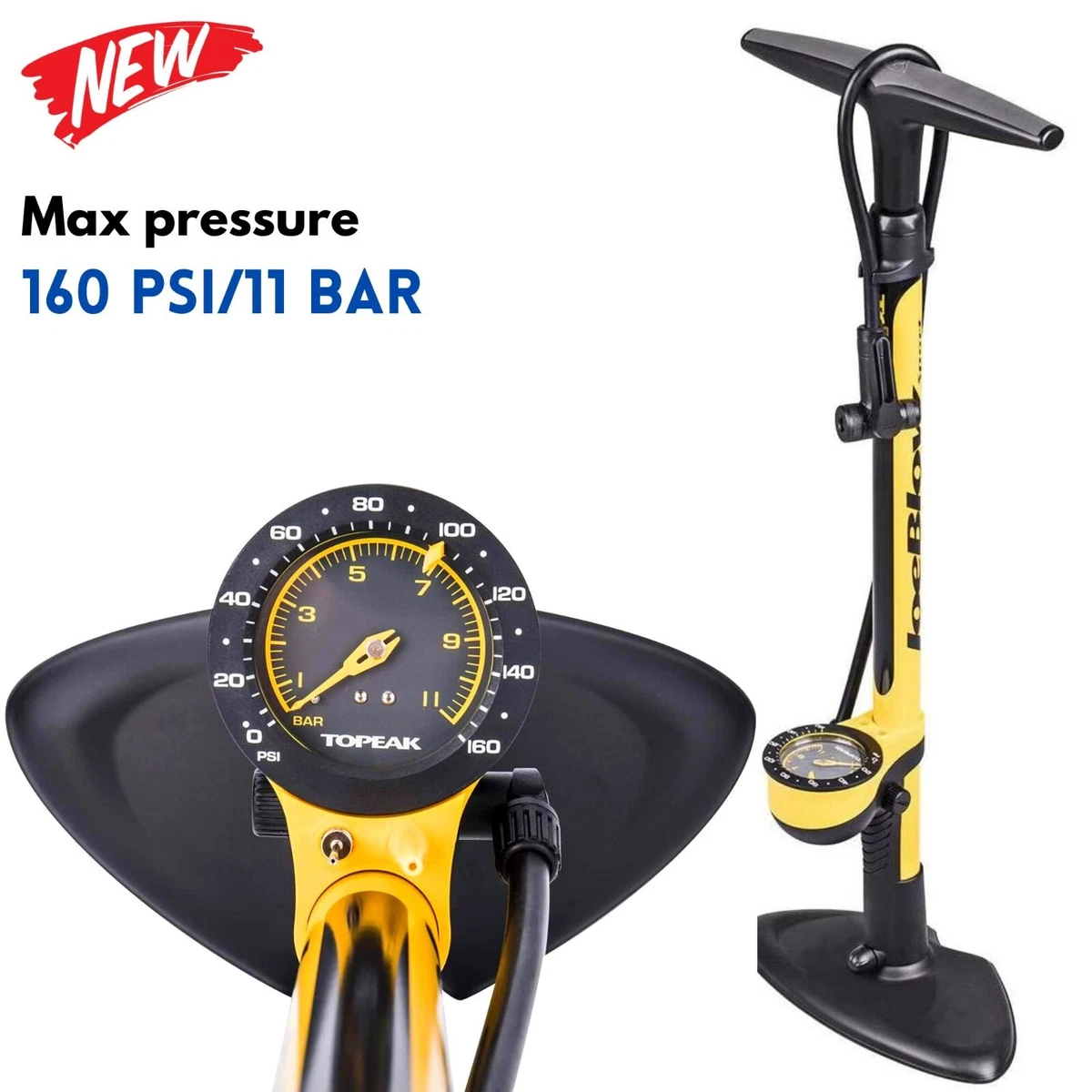 Road Bike Tire Pump Pressure Gauge Air Floor Pump for Presta