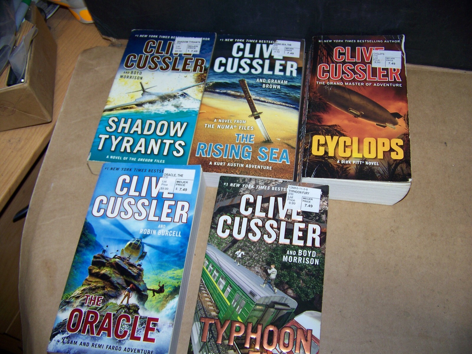 Lot Of 5 Clive Cussler Paperback Books Cyclops oracle typhoon fury ...