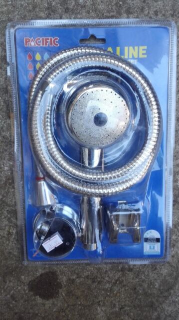 Hand Held shower + 1.5m stainless steel flexible shower hose. Pacific Aqualine