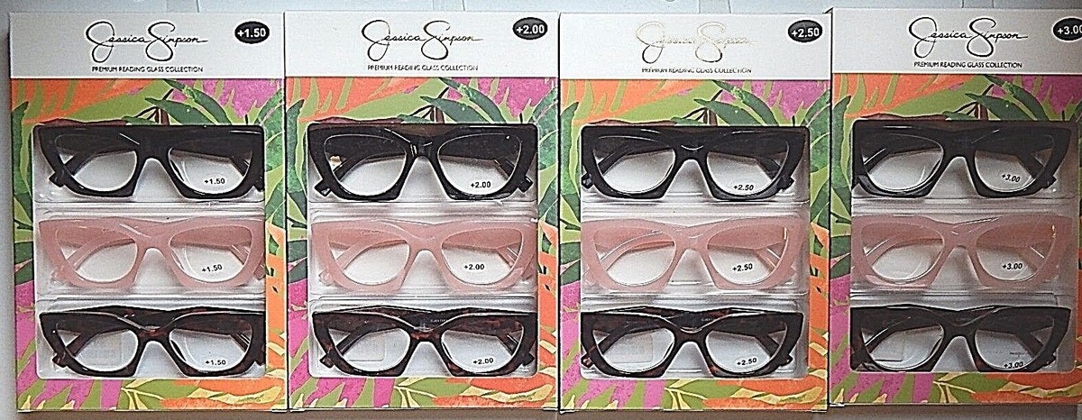 JESSICA SIMPSON 3-PACK PREMIUM READING GLASSES READERS +1.50 