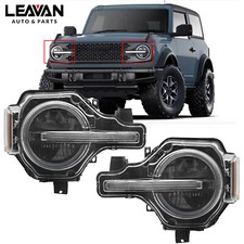 For 2021-2024 Ford Bronco Headlights Full LED Signature HeadLamps LH+RH Pair