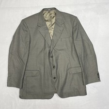 Haggar Sport Coat Mens 48 Gray Houndstooth Blazer Jacket Made in USA City Casual