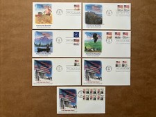 Drapeaux 18c, 6c, 20c 1981...Anneau d'étoiles 1890-96a Fleetwood FDC lot de (7)