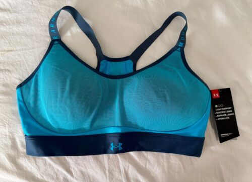 UNDER ARMOUR Women's UA Infinity Light Support Covered Sports Bra NWT Large Blue