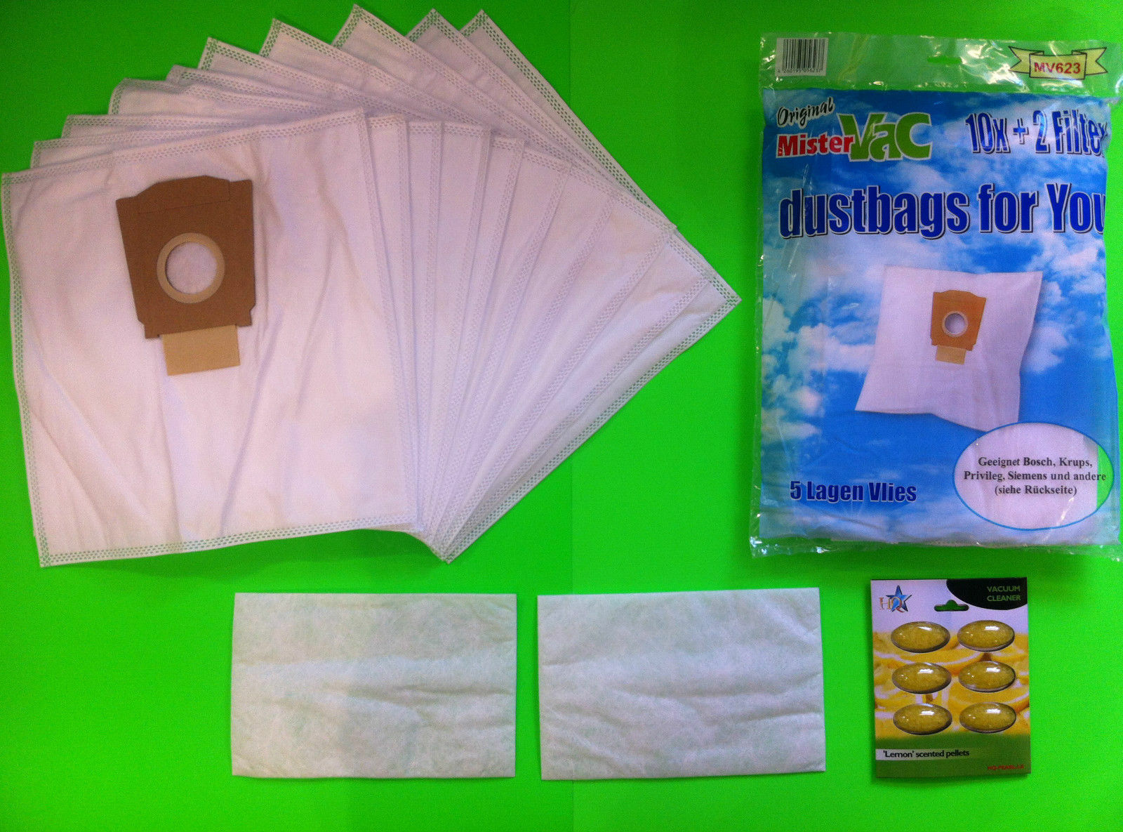 10 Vacuum Cleaner Bags Filter Bags (Mister Vac MV 623) Dust Bag