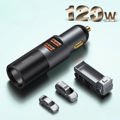 120W Auto-Splitter PPS Leichter Buchse Dual USB Typ C Schnelle Auto Ladegerät