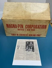 RARE 1960s MAGNA-PIN Bowling 10 Pin Case 1st ABC Approved Synthetic ORIGINAL BOX