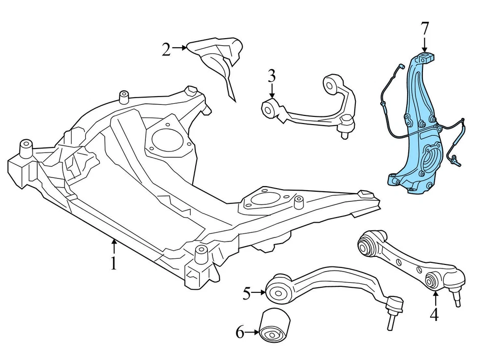 BMW 740LI 2011-2015 - Nudillo de husillo delantero izquierdo con cojinete de rueda 6775767 Foto 4 de 4