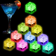 Light up Led Ice Cubes - 24 Pack Multi Color Glow in the Dark, Reusable Flashing