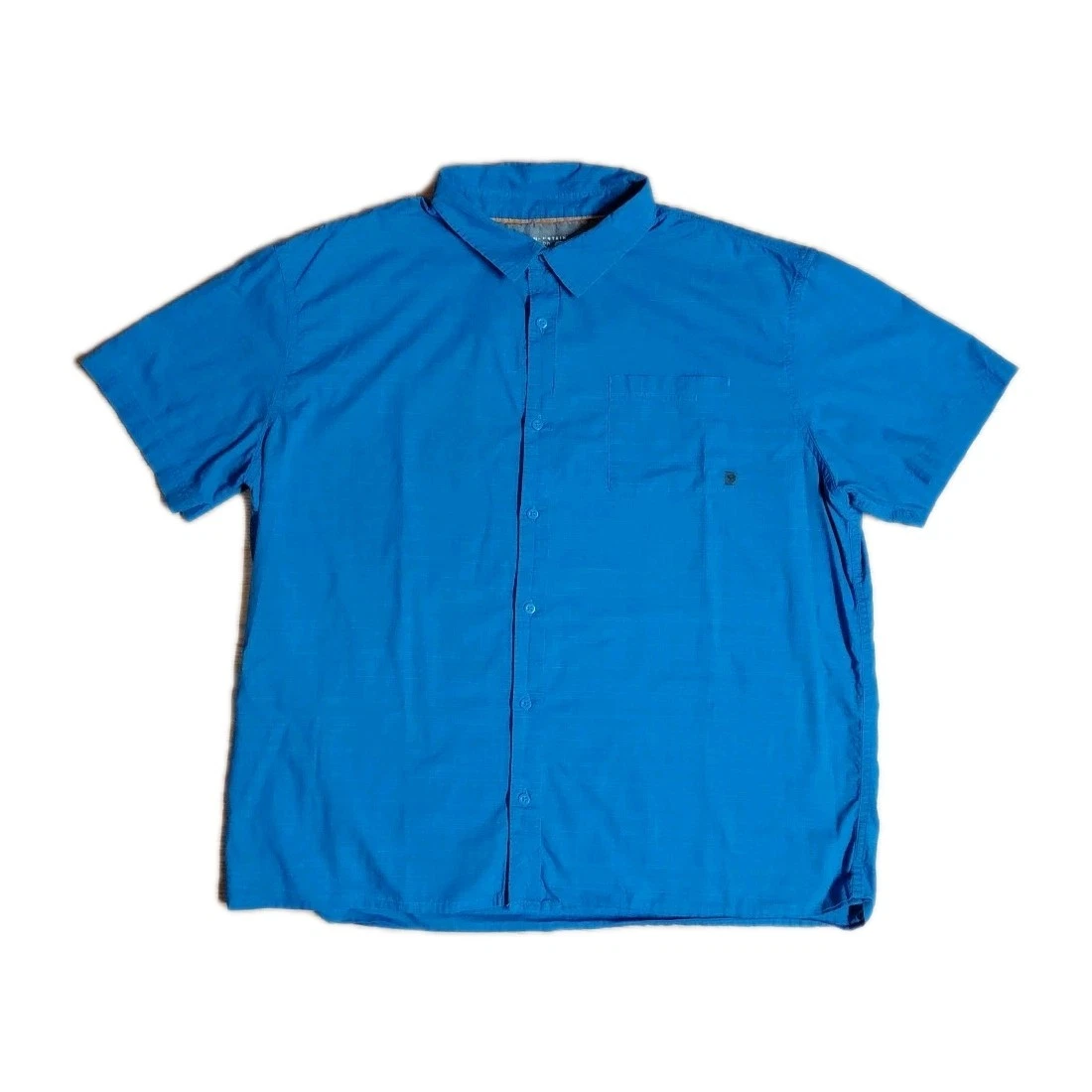 Mountain Hardwear Shirt Mens 2XL Blue Button Up Short Sleeve Hiking Outdoors
