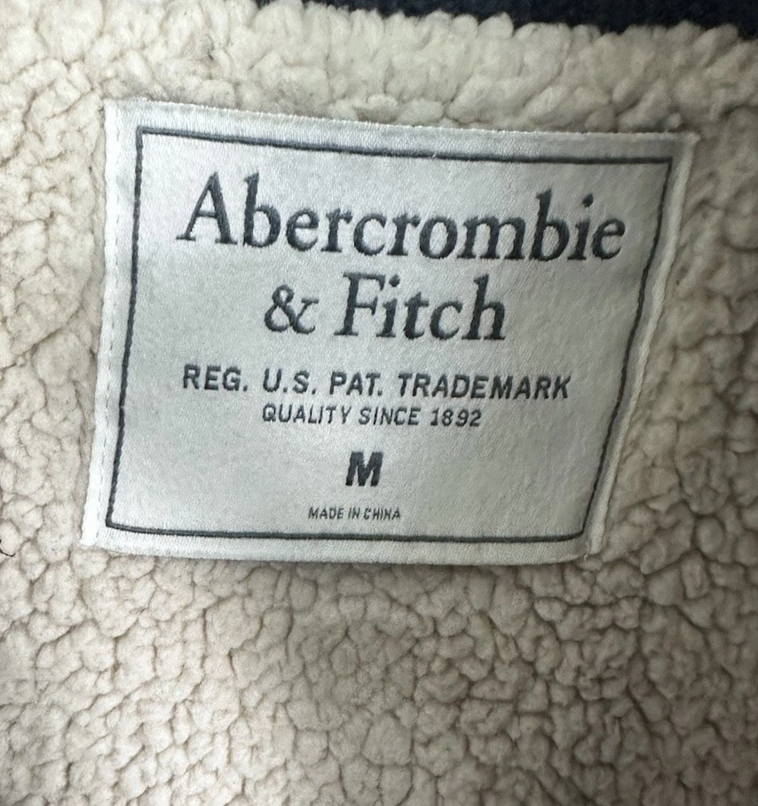 VTG Y2K Abercrombie & Fitch Men’s Fair Isle Moose Cardigan Sweater Sherpa Size M - Image 2 of 4