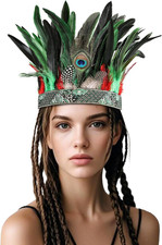 Peacock Feather Fascinator Decorative Feather Headpiece Crown Headdress Costume