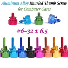 6 -32 6.5 Knurled Thumb Screws Computer Case Aluminum Alloy Hand Grip Knob Bolts