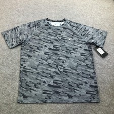 Spyder Rash Guard Shirt Mens Large Gray Camo UPF 30 Swim Quick Dry Surf S923028
