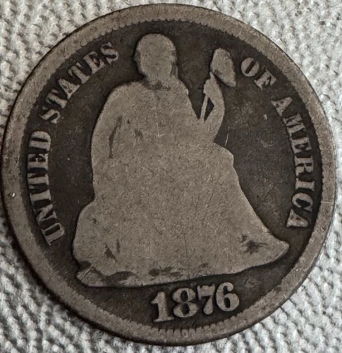 Beautiful Patina 1876-CC Seated Liberty One Dime 10c |Silver .9 Carson City Mint