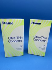 LOT of 2 Condoms Dame Condom 12-Pack Ultra Thin EX 2029