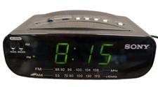 SONY ICF-C212 Dream Machine FM/AM Green LED Black Alarm Clock Radio