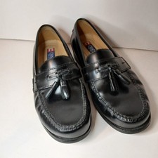 Chaps Men’s Black Leather Tassel Loafers Dress Shoes Size 9.5 M
