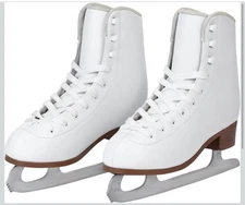 AhmyLion Figure Ice Skates for Beginners Lace Up Comfortable Women's Sz 9 White