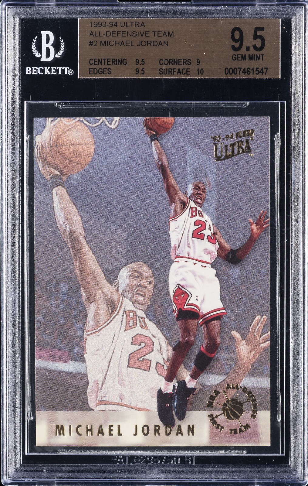 1993-94 ULTRA ALL-DEFENSIVE TEAM #2 MICHAEL JORDAN BGS 9.5