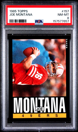 1985 Topps Football #157 Joe Montana San Francisco 49ers PSA 8 NM-MT