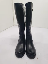 Baretraps Women's Cassidy Faux Leather Zip Up Tall Riding Boots Black Size 9m